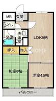 大阪府大阪市東住吉区杭全1(マンション)の賃貸物件の間取り