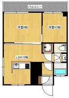 福岡県久留米市本町(マンション)の賃貸物件の間取り