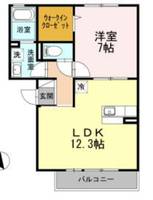 神奈川県厚木市妻田西3(アパート)の賃貸物件の間取り