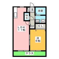 メルベーユ芝原 Aの間取り