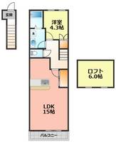 愛知県春日井市花長町1(アパート)の賃貸物件の間取り