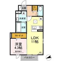 岡山県都窪郡早島町早島(アパート)の賃貸物件の間取り