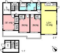 東京都世田谷区大蔵6(アパート)の賃貸物件の間取り