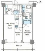 東京都新宿区新宿6(マンション)の賃貸物件の間取り