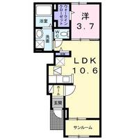 広島県福山市新涯町4(アパート)の賃貸物件の間取り