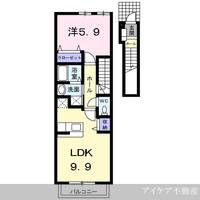 徳島県名西郡石井町石井字白鳥(アパート)の賃貸物件の間取り