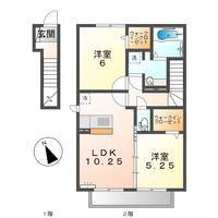 愛知県あま市篠田稲荷(アパート)の賃貸物件の間取り