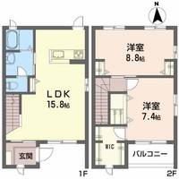 福島県福島市笹谷字谷地南(アパート)の賃貸物件の間取り