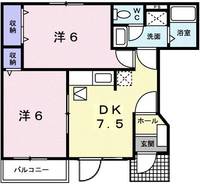 栃木県佐野市堀米町(アパート)の賃貸物件の間取り