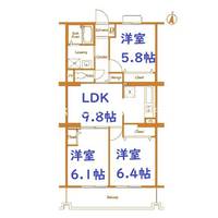 神奈川県横浜市港北区新吉田東8(マンション)の賃貸物件の間取り
