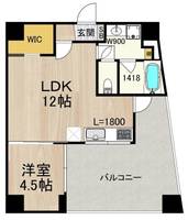 大阪府大阪市中央区東高麗橋(マンション)の賃貸物件の間取り