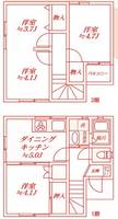 神奈川県横浜市神奈川区神之木台(一戸建)の賃貸物件の間取り