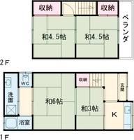 京都府京都市右京区嵯峨天龍寺油掛町(一戸建)の賃貸物件の間取り