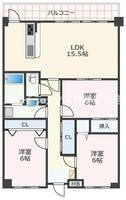 熊本県熊本市中央区島崎1(マンション)の賃貸物件の間取り