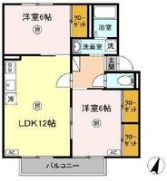 岡山県倉敷市菰池1(アパート)の賃貸物件の間取り