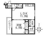 大阪府四條畷市南野1(アパート)の賃貸物件の間取り