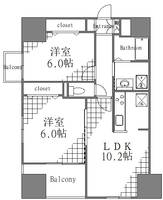 東京都江東区東砂3(マンション)の賃貸物件の間取り