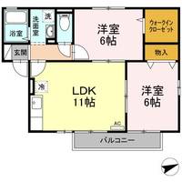 島根県松江市黒田町(アパート)の賃貸物件の間取り