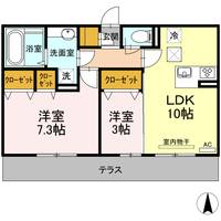 熊本県熊本市南区江越2(アパート)の賃貸物件の間取り