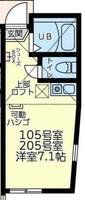 神奈川県横浜市中区山元町1(アパート)の賃貸物件の間取り