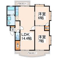 熊本県熊本市南区田井島2(マンション)の賃貸物件の間取り