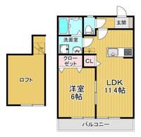 福岡県三潴郡大木町大字八町牟田(アパート)の賃貸物件の間取り