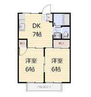 栃木県宇都宮市鶴田町(アパート)の賃貸物件の間取り