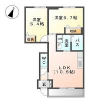 愛知県清須市西須ケ口(アパート)の賃貸物件の間取り