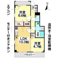 愛知県名古屋市瑞穂区陽明町1(マンション)の賃貸物件の間取り