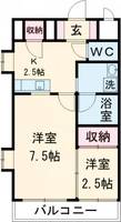 マンションクレアBの間取り