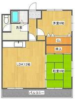 徳島県徳島市津田町1(マンション)の賃貸物件の間取り