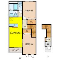岐阜県大垣市禾森町6(アパート)の賃貸物件の間取り