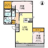 大阪府枚方市町楠葉2(アパート)の賃貸物件の間取り