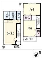愛知県豊橋市神野新田町字イノ割(一戸建)の賃貸物件の間取り