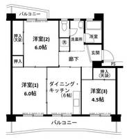 ビレッジハウス志染5号棟の間取り