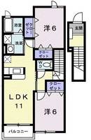 埼玉県川越市大字小堤(アパート)の賃貸物件の間取り