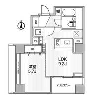 東京都中野区弥生町1(マンション)の賃貸物件の間取り