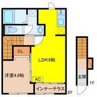 岐阜県大垣市南若森6(アパート)の賃貸物件の間取り
