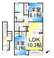長野県長野市大字栗田舎利田(アパート)の賃貸物件の間取り