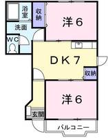 栃木県足利市五十部町(アパート)の賃貸物件の間取り