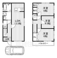 京都府京都市西京区大枝塚原町(一戸建)の賃貸物件の間取り