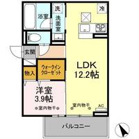 栃木県小山市花垣町1(アパート)の賃貸物件の間取り