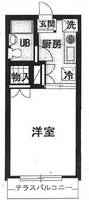 ワンルームフジミの間取り