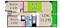 大阪府大阪市旭区高殿6(マンション)の賃貸物件の間取り