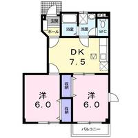 広島県尾道市平原3(アパート)の賃貸物件の間取り