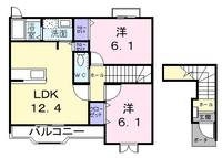 愛知県西尾市針曽根町南側(アパート)の賃貸物件の間取り