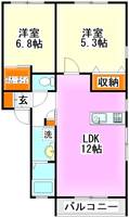福岡県田川市大字弓削田(アパート)の賃貸物件の間取り