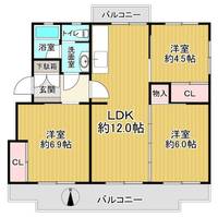 豊ヶ丘団地3-3-5号棟の間取り