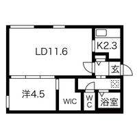 北海道札幌市中央区南十条西6(マンション)の賃貸物件の間取り