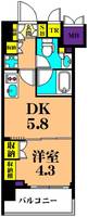 東京都品川区西大井1(マンション)の賃貸物件の間取り